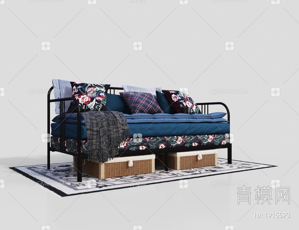 多人折叠沙发床3D模型下载【ID:1915593】