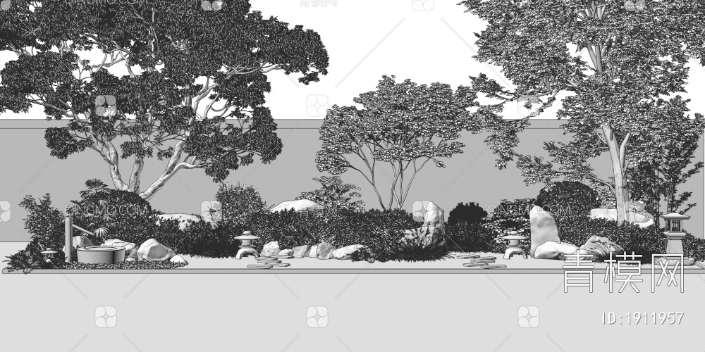 植物堆_灌木_景观树3D模型下载【ID:1911957】