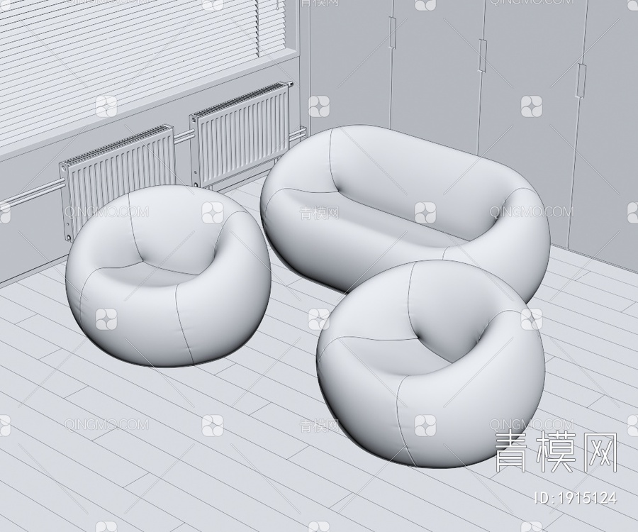 B&B Italia 单人沙发3D模型下载【ID:1915124】