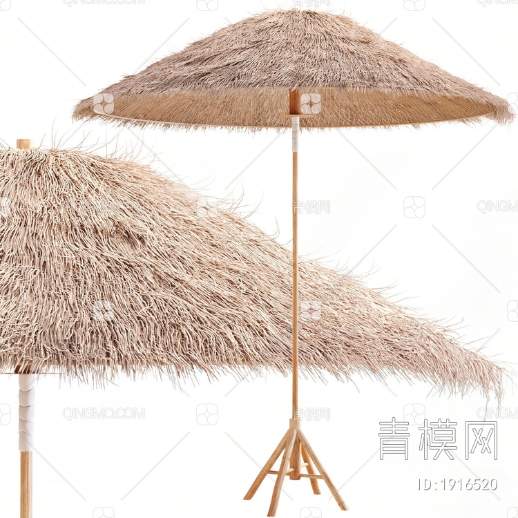 沙滩遮阳伞SU模型下载【ID:1916520】