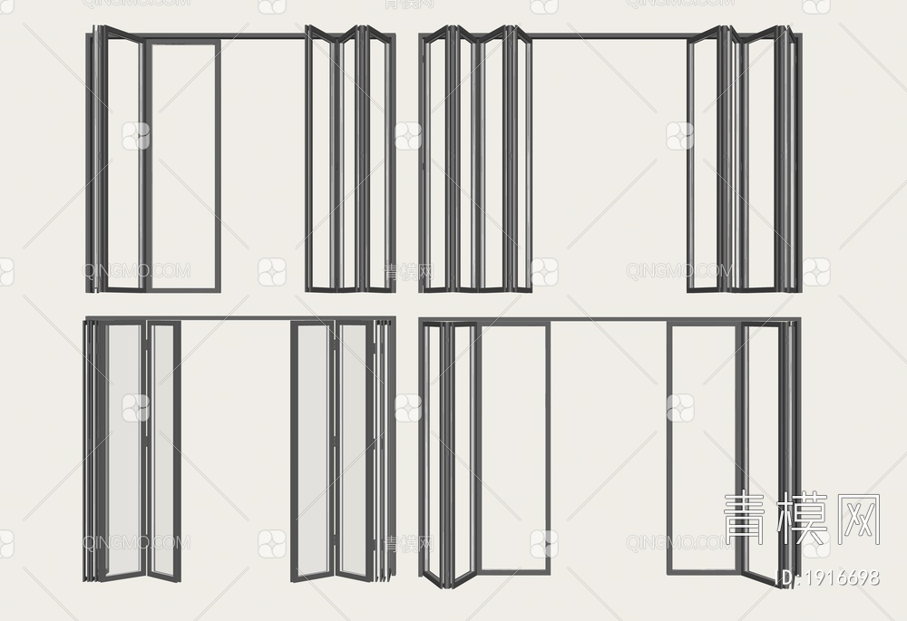 折叠门SU模型下载【ID:1916698】