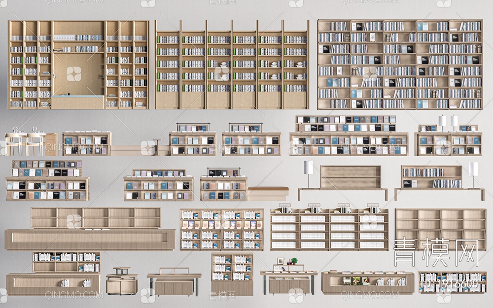 书柜SU模型下载【ID:1916600】