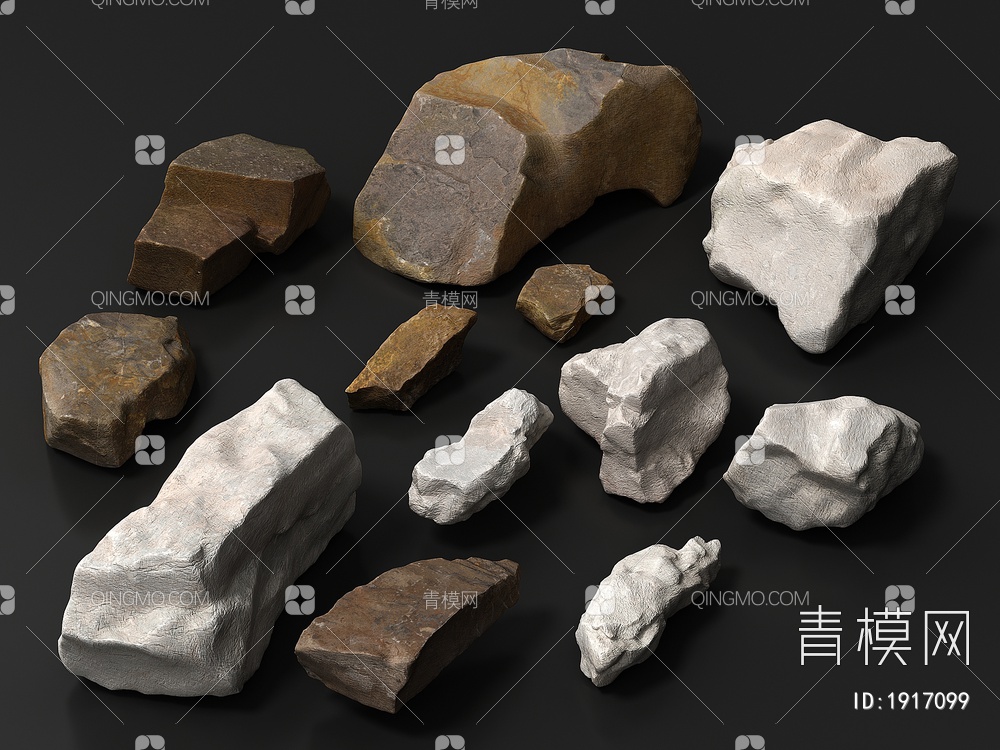 石头 岩石 石子 景观石3D模型下载【ID:1917099】