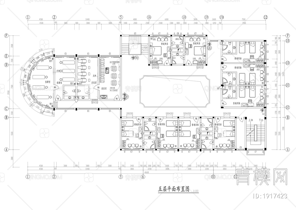 迎宾馆全套装修施工图【ID:1917423】