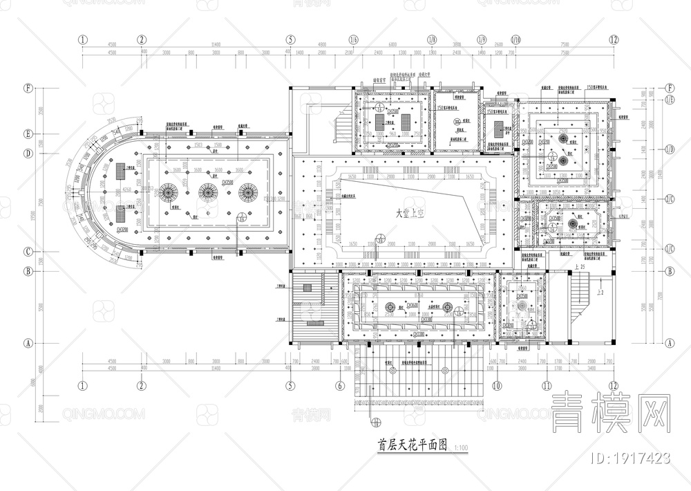 迎宾馆全套装修施工图【ID:1917423】