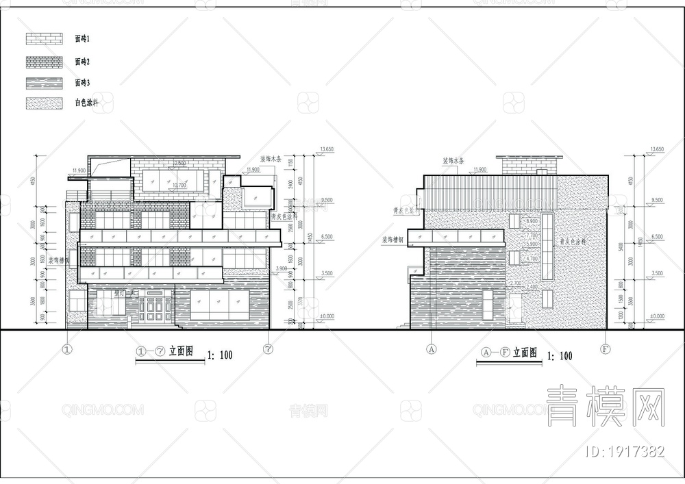 别墅建筑结构CAD图【ID:1917382】