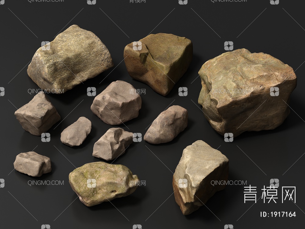 石头 岩石 石子 景观石3D模型下载【ID:1917164】