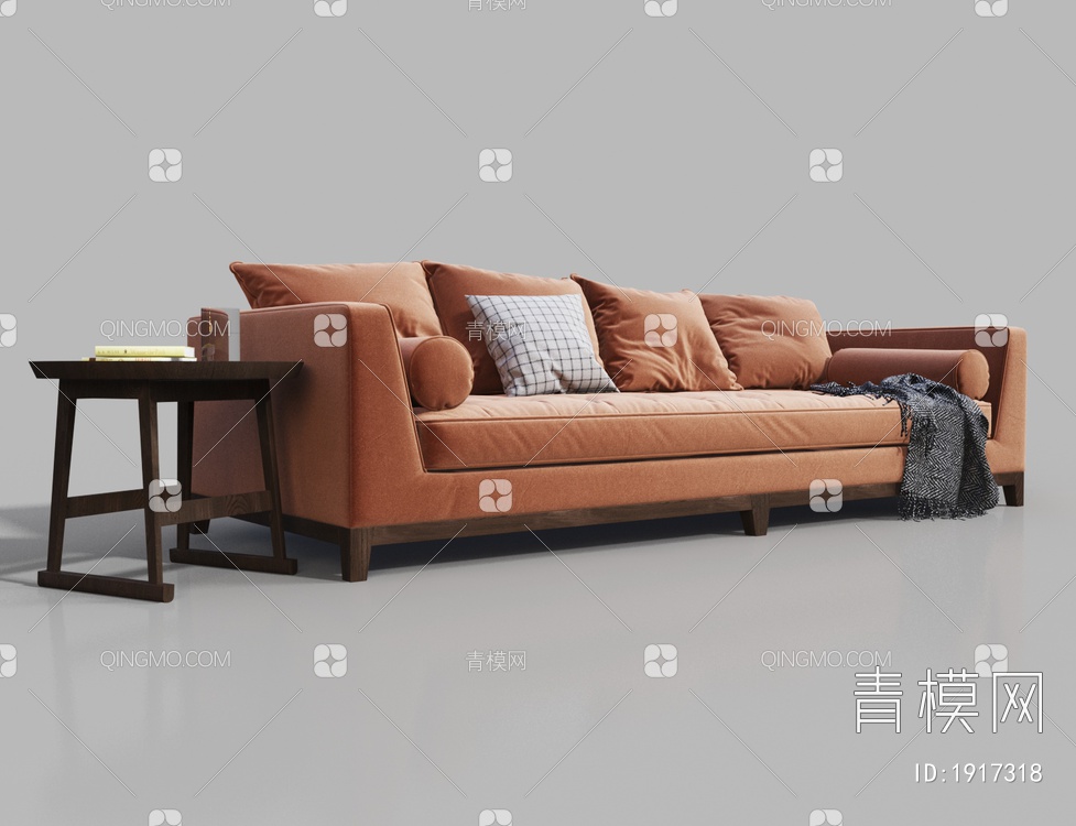 橙色多人沙发3D模型下载【ID:1917318】