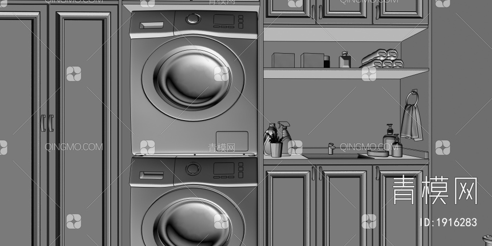 洗衣房3D模型下载【ID:1916283】