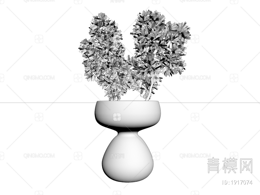 玻璃器皿 干支花卉植物3D模型下载【ID:1917074】