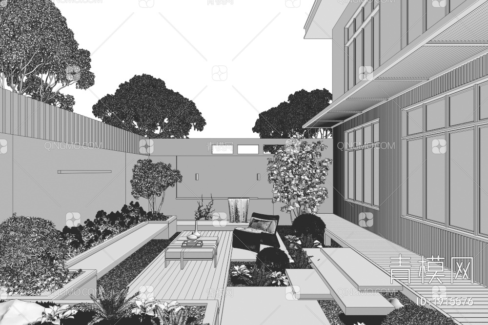 庭院景观3D模型下载【ID:1915576】