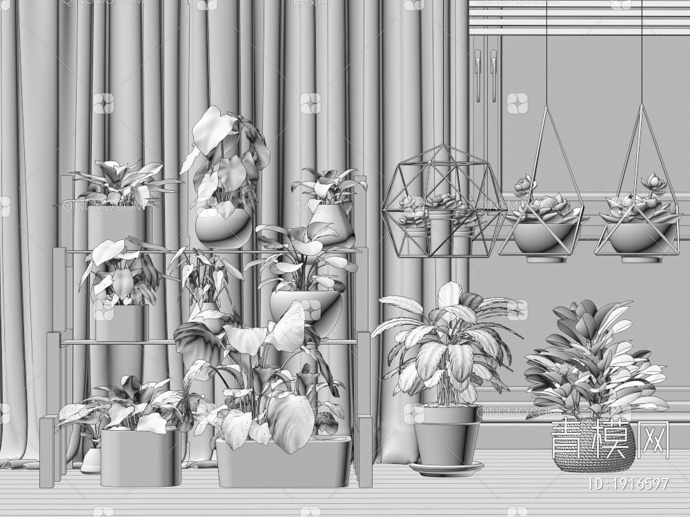 绿植盆栽 盆栽 绿植 植物 植物盆栽 盆景3D模型下载【ID:1916597】