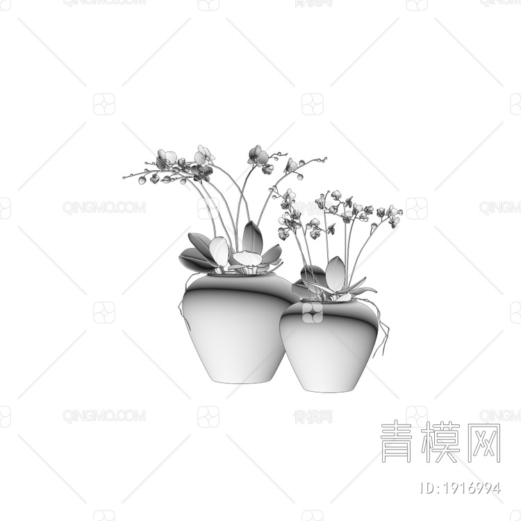 花瓶花艺，花卉摆件3D模型下载【ID:1916994】