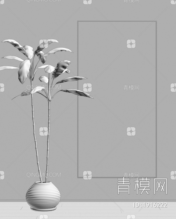 禅意荷花玄关装饰画3D模型下载【ID:1916222】