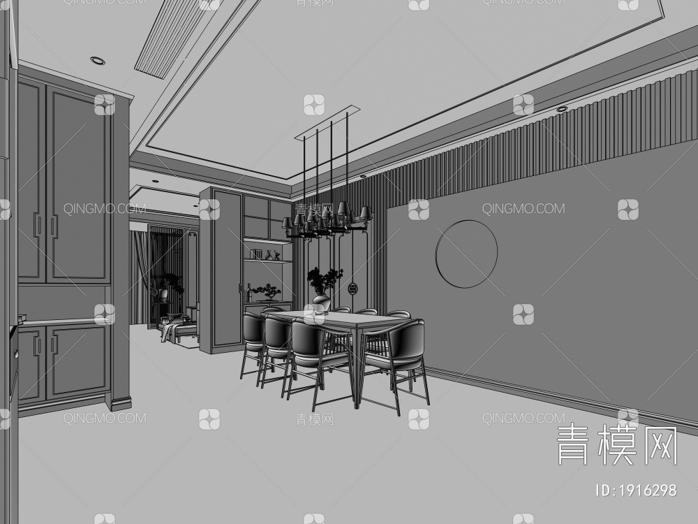 客餐厅3D模型下载【ID:1916298】