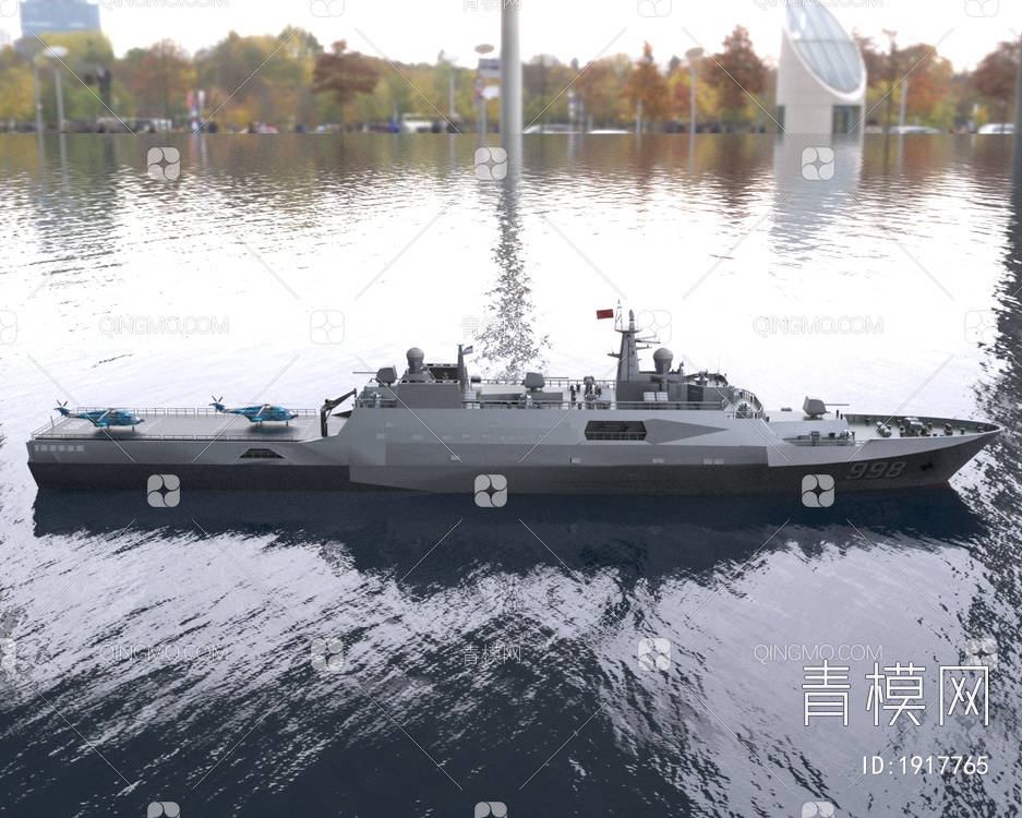 巡洋舰 驱逐舰 战舰 军舰编队3D模型下载【ID:1917765】
