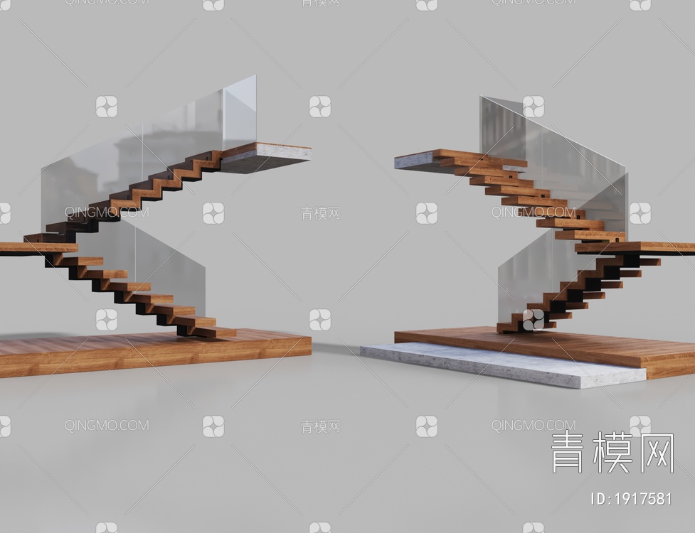 实木楼梯3D模型下载【ID:1917581】