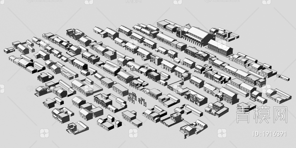 乡村民房合集3D模型下载【ID:1916391】