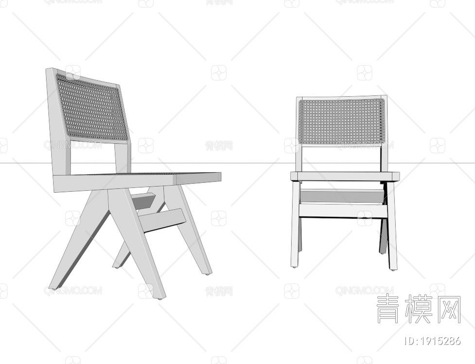 藤编单椅3D模型下载【ID:1915286】