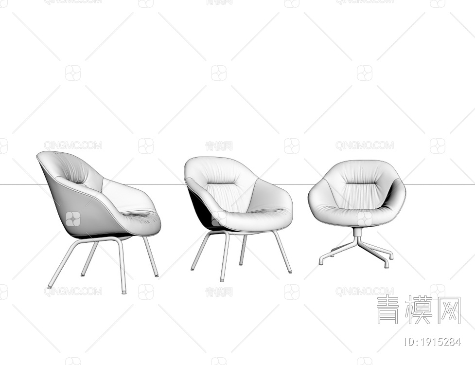 布艺皮革休闲椅3D模型下载【ID:1915284】