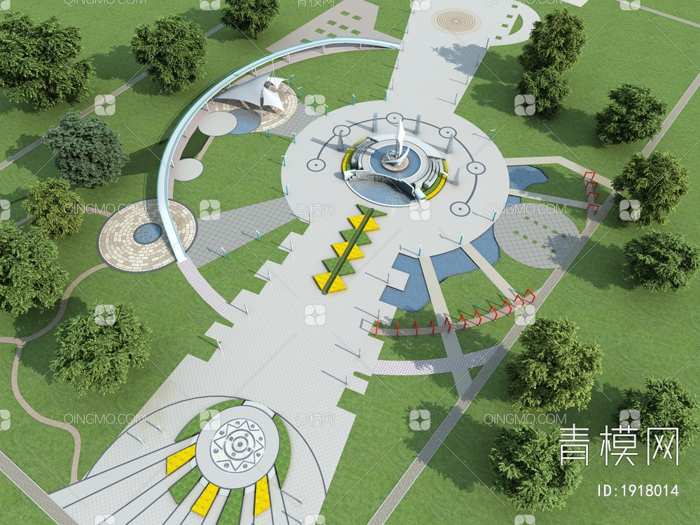 公园广场3D模型下载【ID:1918014】
