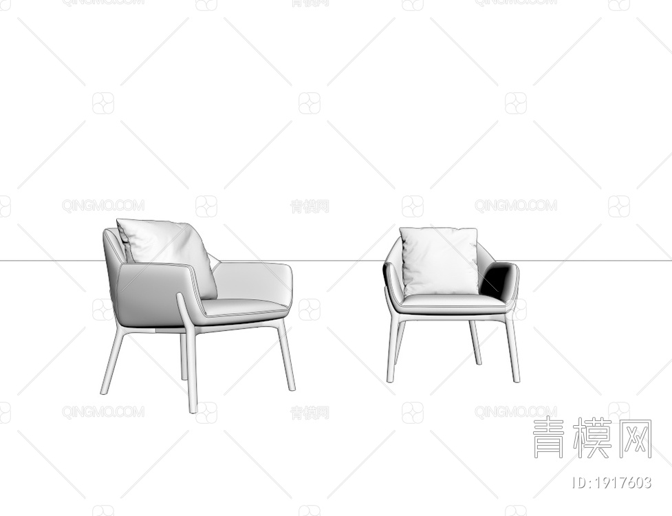 布艺休闲椅3D模型下载【ID:1917603】