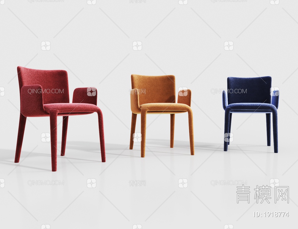 绒布单椅 休闲椅3D模型下载【ID:1918774】