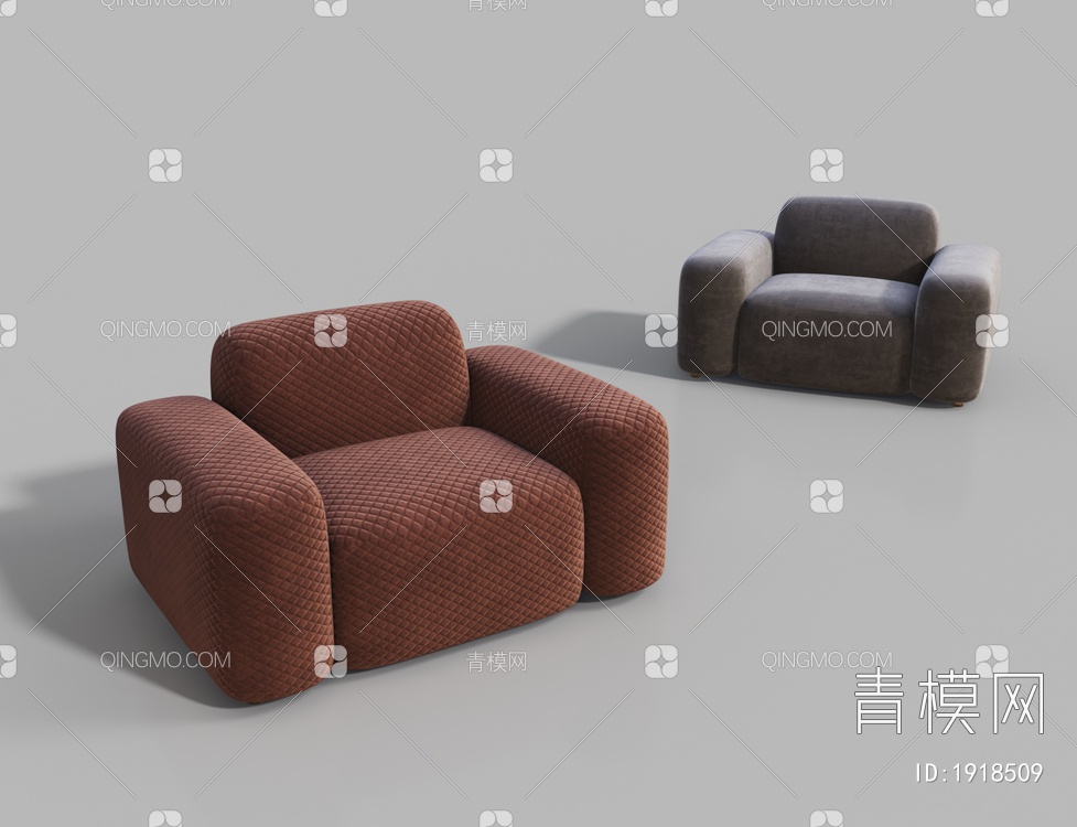 单人沙发3D模型下载【ID:1918509】