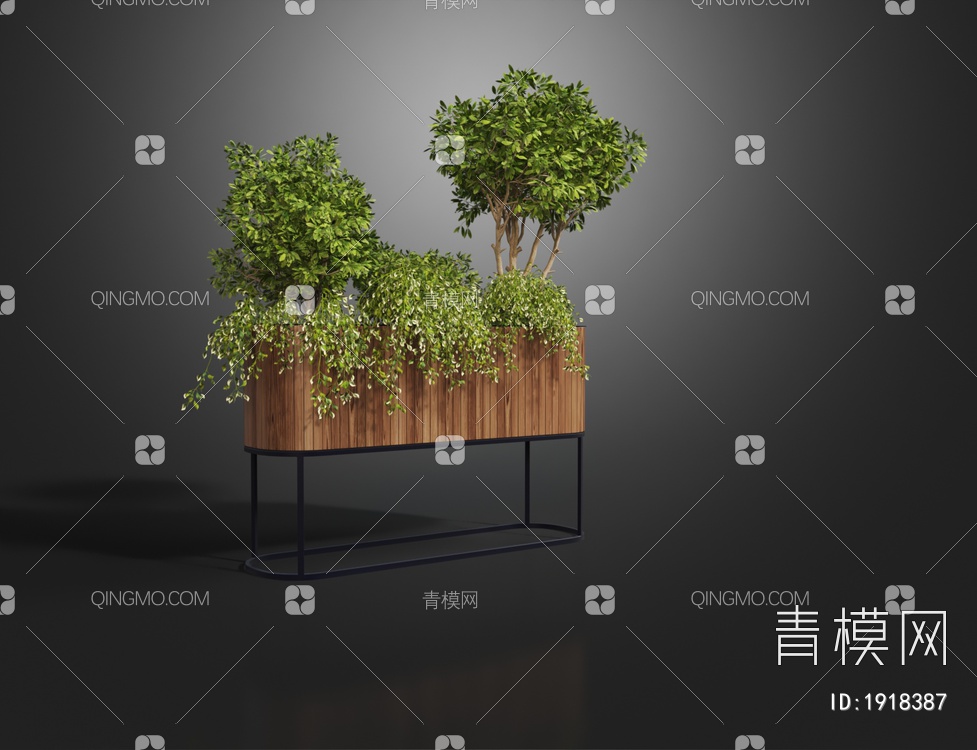 绿植立式盆栽3D模型下载【ID:1918387】