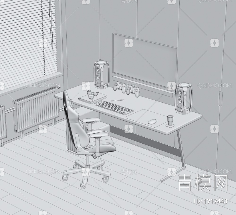 电竞桌椅3D模型下载【ID:1917443】