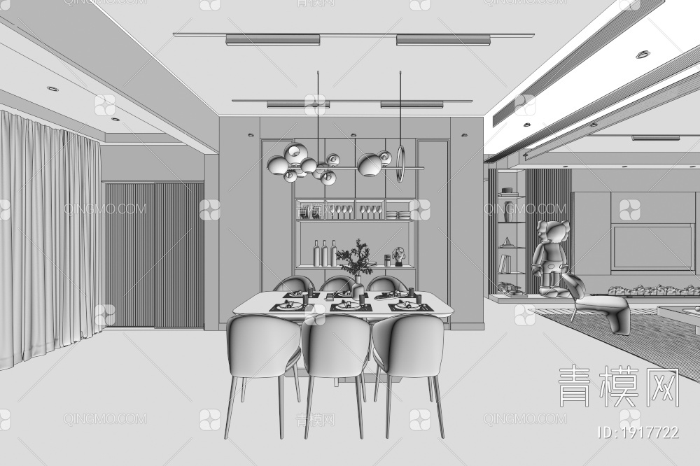 客餐厅3D模型下载【ID:1917722】