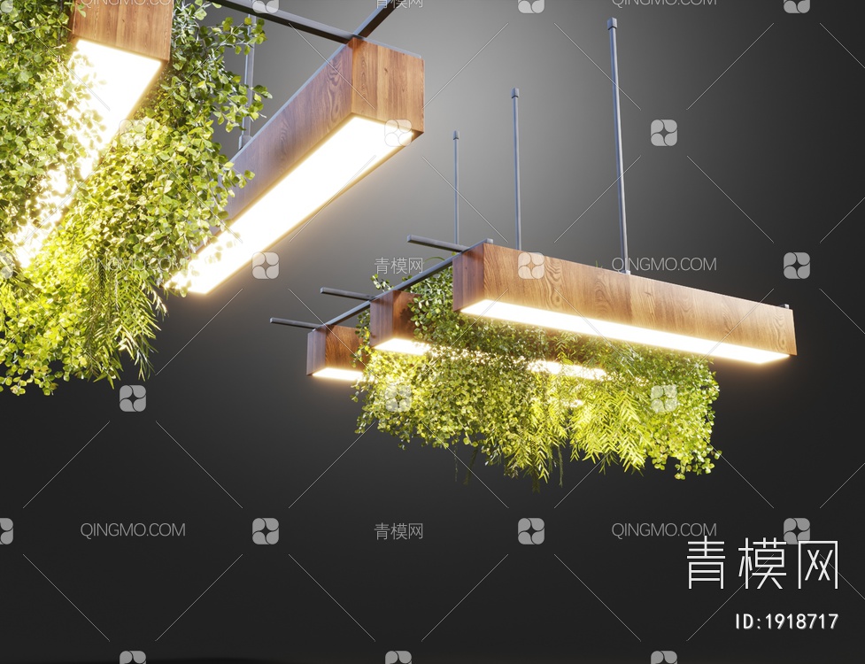 绿植办公吊灯3D模型下载【ID:1918717】