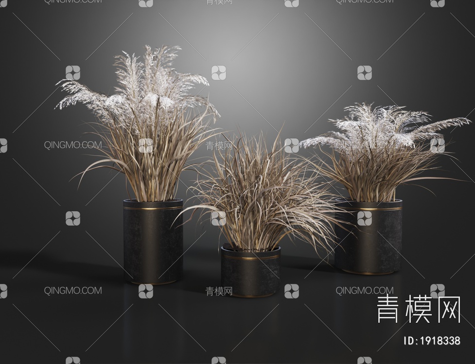 干芦苇盆栽3D模型下载【ID:1918338】