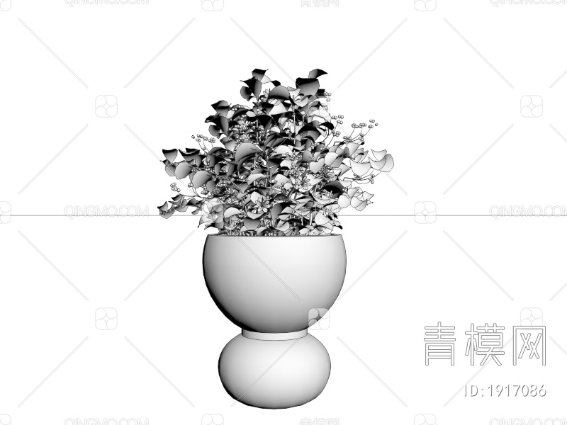 玻璃器皿花卉植物3D模型下载【ID:1917086】