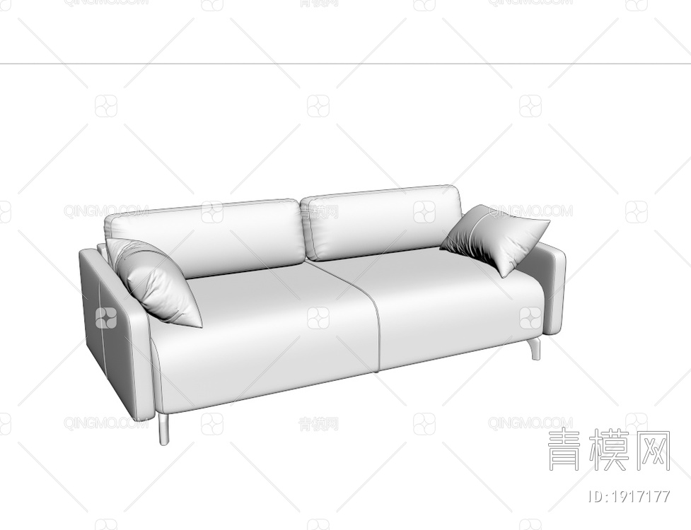 皮沙发 双人沙发3D模型下载【ID:1917177】