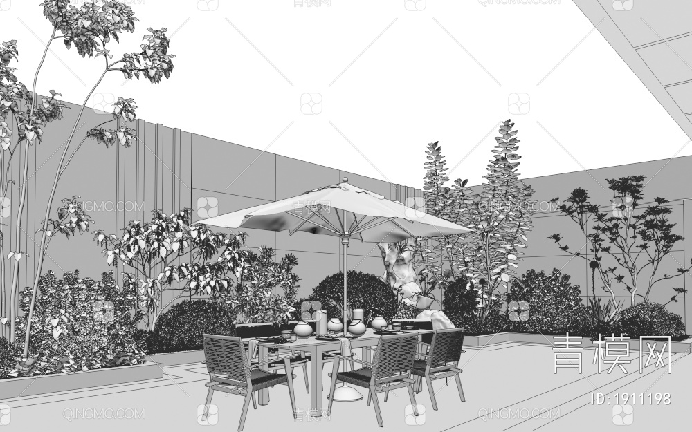 庭院花园3D模型下载【ID:1911198】