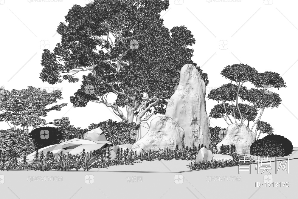 景观石组合3D模型下载【ID:1913175】