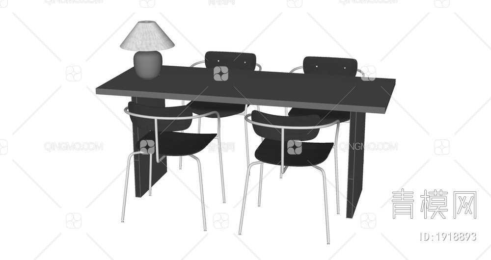 餐桌椅组合SU模型下载【ID:1918893】