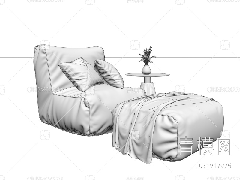 懒人沙发 抱枕组合3D模型下载【ID:1917975】