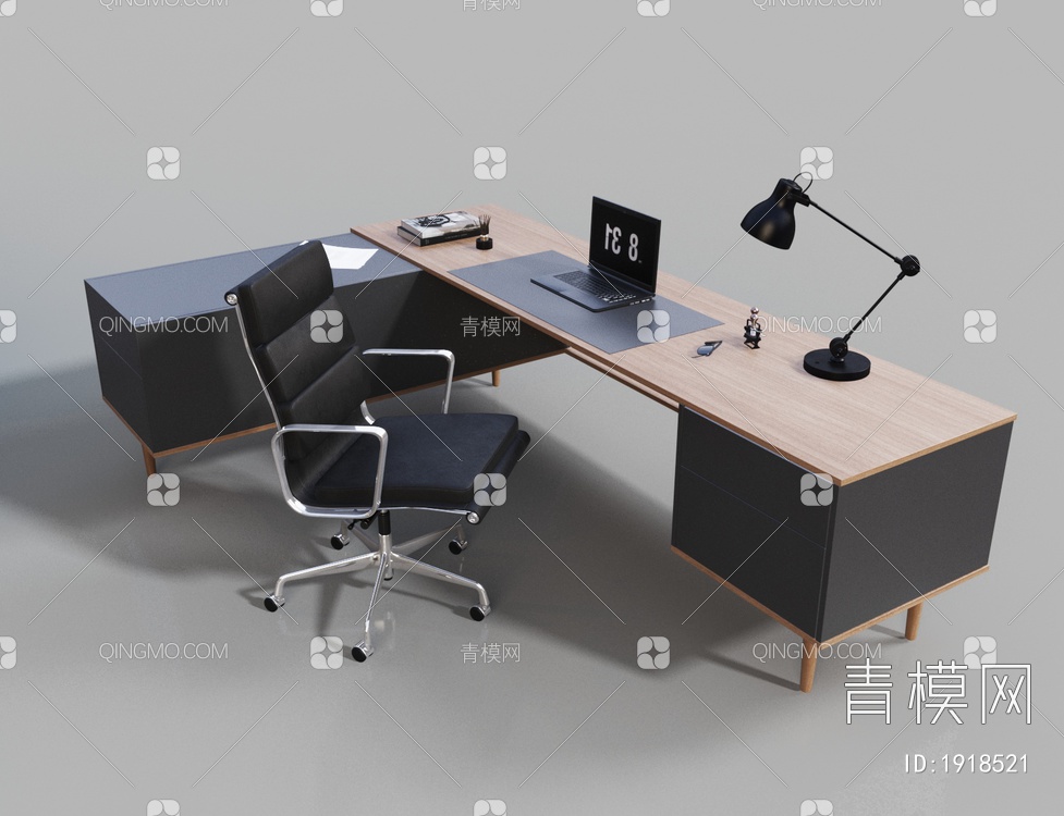 办公桌椅3D模型下载【ID:1918521】
