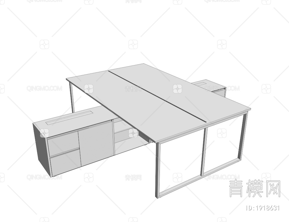 办公桌卡位3D模型下载【ID:1918631】