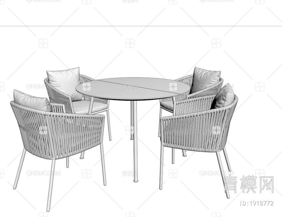 编织休闲桌椅3D模型下载【ID:1918772】