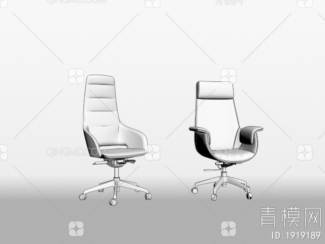 办公椅 老板椅 大班椅3D模型下载【ID:1919189】