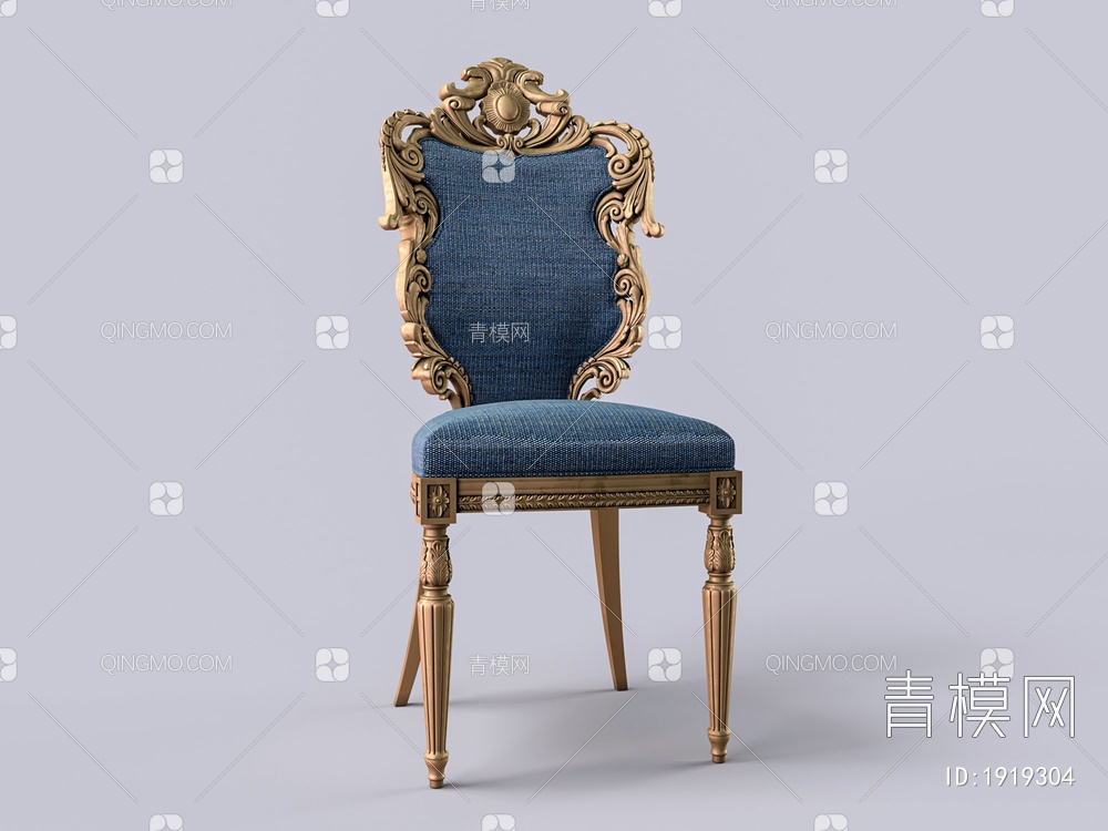 雕花餐椅3D模型下载【ID:1919304】