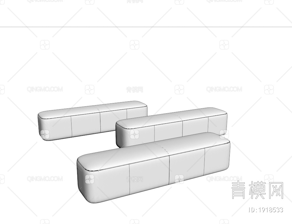 沙发凳 脚凳3D模型下载【ID:1918533】