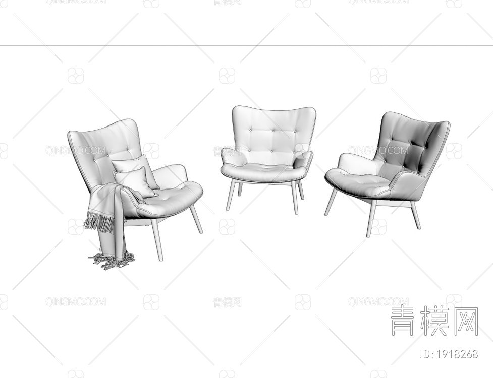 单人休闲椅3D模型下载【ID:1918268】
