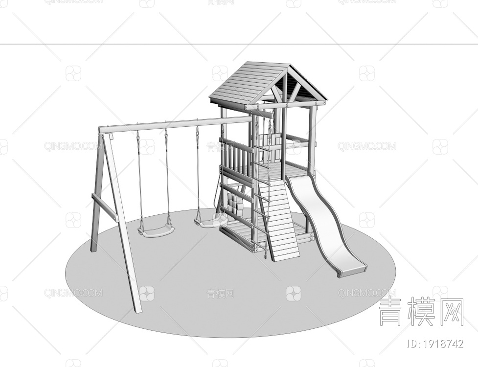 秋千 儿童滑梯3D模型下载【ID:1918742】