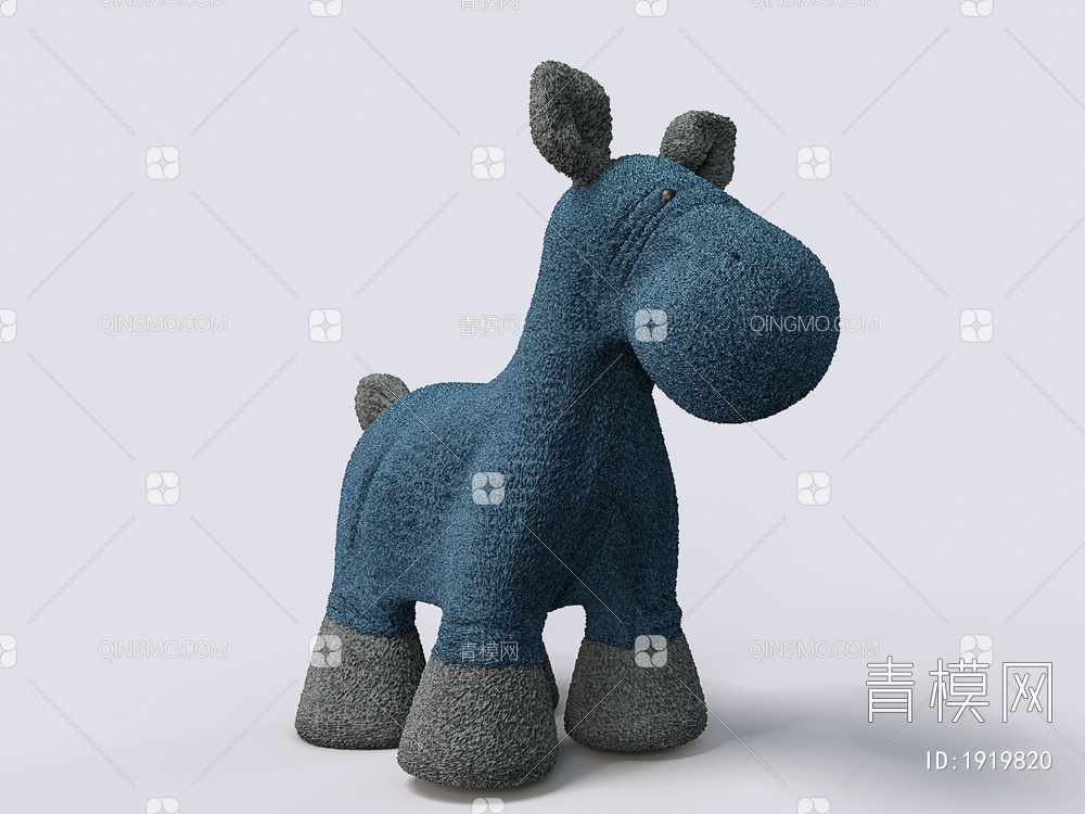 毛绒玩具小马3D模型下载【ID:1919820】