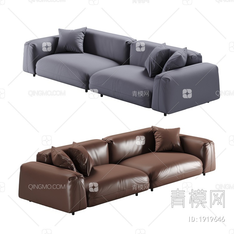 双人沙发3D模型下载【ID:1919646】