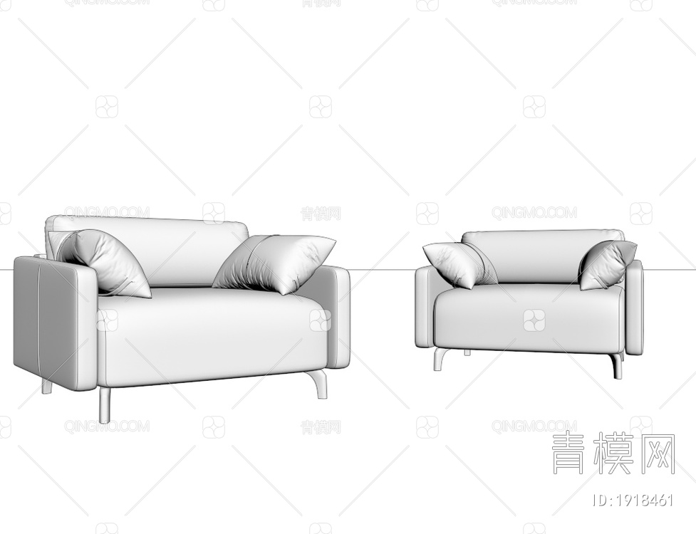 单人休闲沙发3D模型下载【ID:1918461】